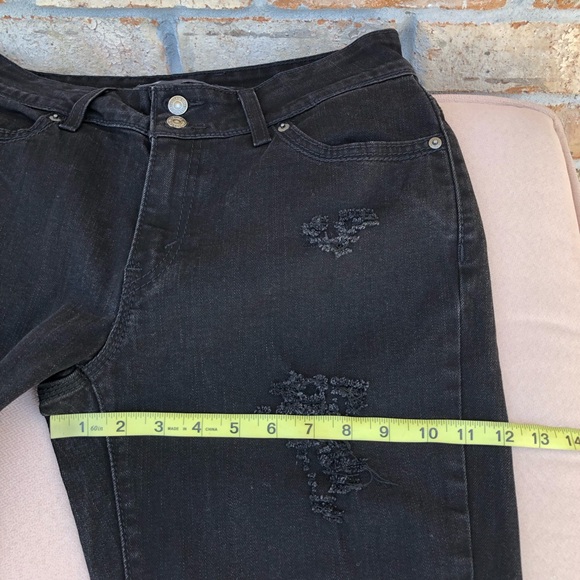 Levi’s 529 Curvy Skinny Leg Distressed Ripped Raw Hem Lack Wash Jeans W31 L32 - Picture 14 of 16